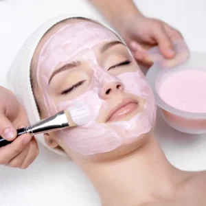 Relaxing facial treatment with nourishing face mask.